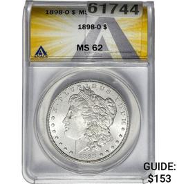 1898-O Morgan Dollar ANACS MS62 SILVER