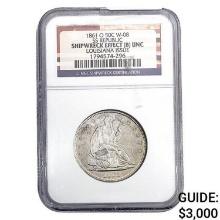 1861-O Seated Liberty Half Dollar NGC Shipwreck
