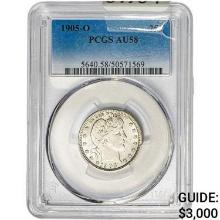1905-O Barber Quarter PCGS AU58