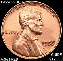 1955/55 DDO Wheat Cent CHOICE BU RD