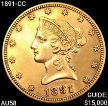 1891-CC $10 Gold Eagle CHOICE AU