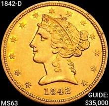 1842-D $5 Gold Half Eagle