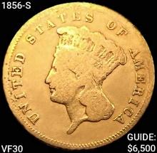 1856-S $3 Gold Piece LIGHTLY CIRCULATED