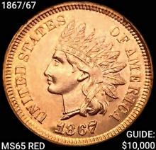 1867/67 Indian Head Cent GEM BU RD