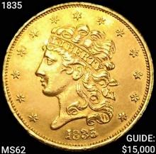1835 $5 Gold Half Eagle UNCIRCULATED