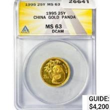 1995 25Y 1/4oz China Gold Panda ANACS MS63 DCAM