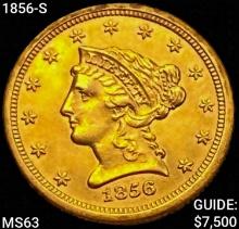1856-S $2.50 Gold Quarter Eagle CHOICE BU
