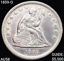 1859-O Seated Liberty Quarter CHOICE AU
