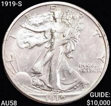 1919-S Walking Liberty Half Dollar CHOICE AU