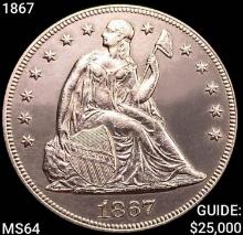 1867 Seated Liberty Dollar CHOICE BU