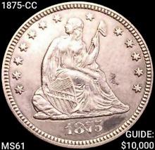 1875-CC Seated Liberty Quarter UNCIRCULATED