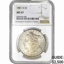 1881-S Morgan Silver Dollar NGC MS67