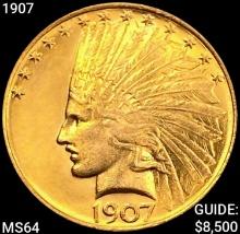 1907 $10 Gold Eagle CHOICE BU