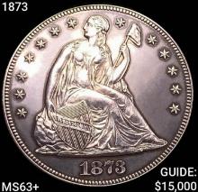 1873 Seated Liberty Dollar CHOICE BU+