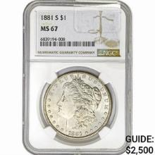 1881-S Morgan Silver Dollar NGC MS67