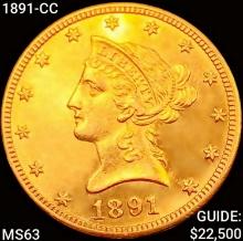 1891-CC $10 Gold Eagle CHOICE BU