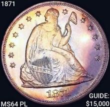1871 Seated Liberty Dollar CHOICE BU PL