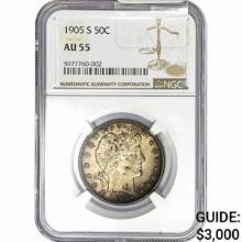1950-S Barber Half Dollar NGC AU55