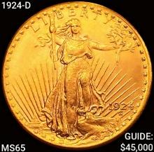 1924-D $20 Gold Double Eagle GEM BU