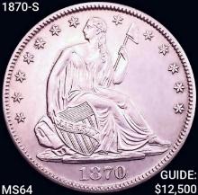 1870-S Seated Liberty Half Dollar CHOICE BU