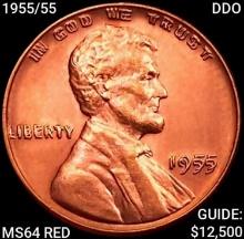 1955/55 DDO Wheat Cent CHOICE BU RD