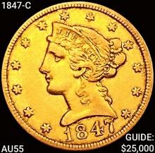 1847-O $5 Gold Half Eagle HIGH GRADE