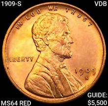 1909-S VDB Wheat Cent CHOICE BU RD