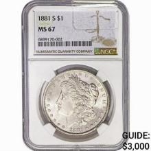 1881-S Morgan Silver Dollar NGC MS67
