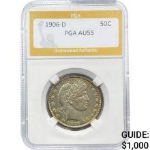 1906-D Barber 50C PGA AU55