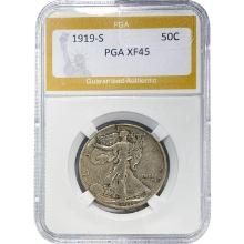 1919-S Walking Liberty Half Dollar PGA XF45