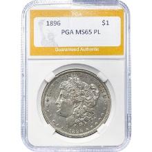 1886 Morgan Dollar PGA MS65 PL SILVER