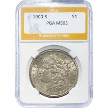1900-S Morgan Dollar PGA MS63 SILVER