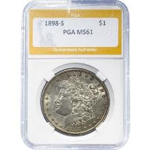1898-S Morgan Dollar PGA MS61 SILVER