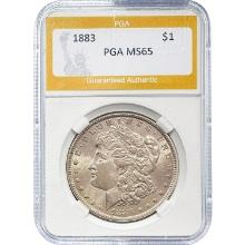1883 Morgan Dollar PGA MS65 SILVER