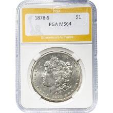 1878-S Morgan Dollar PGA MS64 SILVER