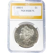 1880-S Morgan Dollar PGA MS66 PL SILVER