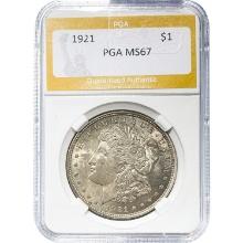 1921 Morgan Dollar PGA MS67 SILVER