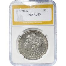 1896-S Morgan Dollar PCGA AU55