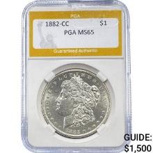 1882-CC Morgan Dollar PGA MS65 SILVER