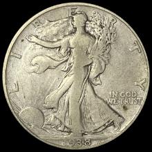 1938-D Walking Liberty Half Dollar LIGHTLY CIRCULATED