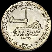 1936 Wisconsin Half Dollar SUPERB GEM BU