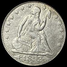 1853 Arrows and Rays Seated Liberty Quar CLOSELY UNCIRCULATED