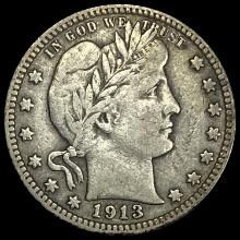 1913-S Barber Quarter LIGHTLY CIRCULATED