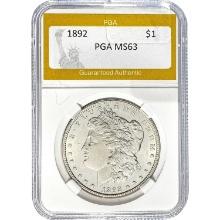 1892 $1 Morgan Dollar PGA MS63