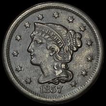 1857 Braided Hair Large Cent CLOSELY UNCIRCULATED