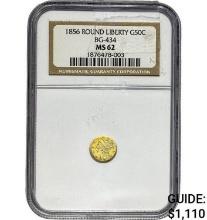1856 Round Liberty G50C NGC MS62 GOLD