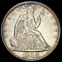 1858-O Seated Liberty Half Dollar CLOSELY UNCIRCULATED