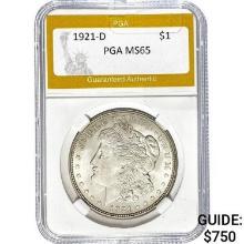 1921-D Morgan Dollar PGA MS65