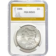 1886 Morgan Dollar PGA MS65 SILVER