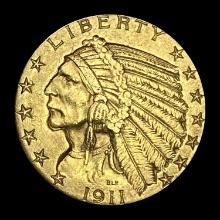 1911 Indian Head Half Eagle $5 CHOICE AU